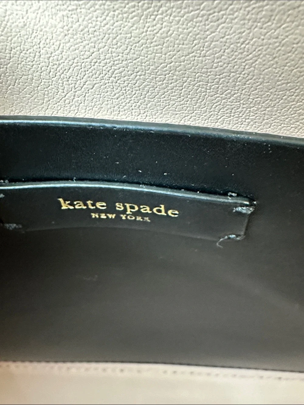 kate spade Black Scallop-Edge Leather Crossbody with Pink Interior